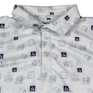Fore Fathers Golf Polo Shirt Joe & Store AOP Dad Print Sport Performance Mens L